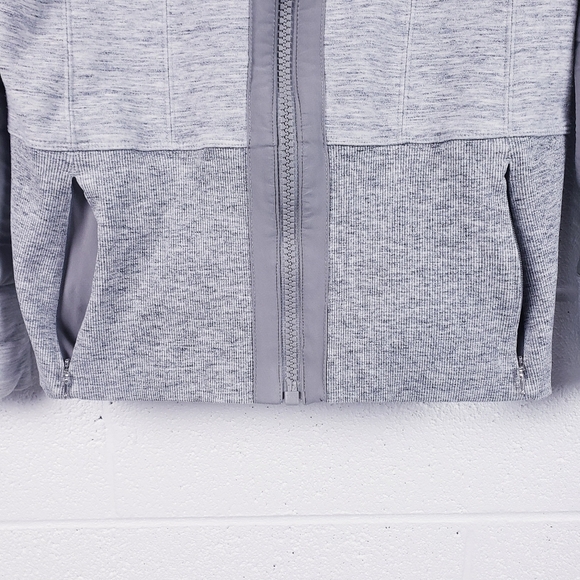 Athleta Fitted Victory Hoodie in Gray Full Zip Sweatshirt Womens Size Medium - Picture 6 of 9